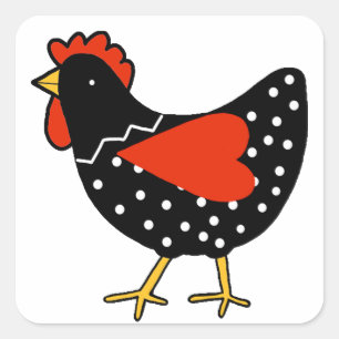 Cute Polka Dot Chicken Vierkante Sticker