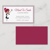 Cute Polka Dot Cleaning Maid Housecleaning Service Visitekaartje (Voorkant / Achterkant)