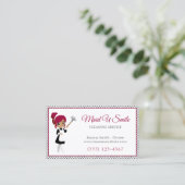Cute Polka Dot Cleaning Maid Housecleaning Service Visitekaartje (Staand voorkant)