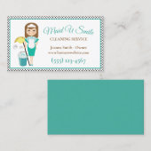 Cute Polka Dot Cleaning Maid Housecleaning Service Visitekaartje (Voorkant / Achterkant)