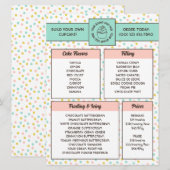 Cute Polka Dot Cupcake Bakkerij Menu (Voorkant / Achterkant)
