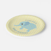 Cute Polka Dot Elephant Baby shower Paper Borden Papieren Bordje (Gekanteld)