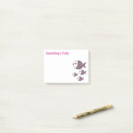 Cute Polka Dot Fish Funny Post-it® Notes (Op bureau)