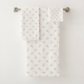 Cute Polka Dot Flower Pattern Bad Handdoek (Insitu)