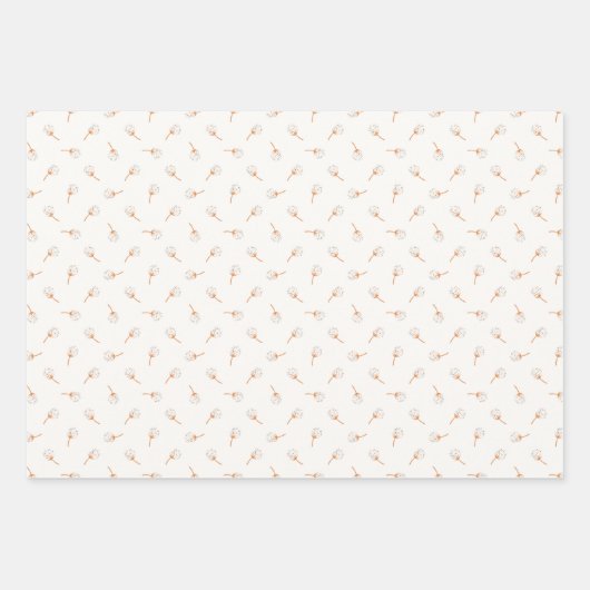 Cute Polka Dot Flower Pattern Inpakpapier Vel (Voorkant)