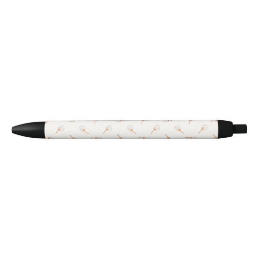 Cute Polka Dot Flower Pattern Zwarte Inkt Pen (Voorkant)