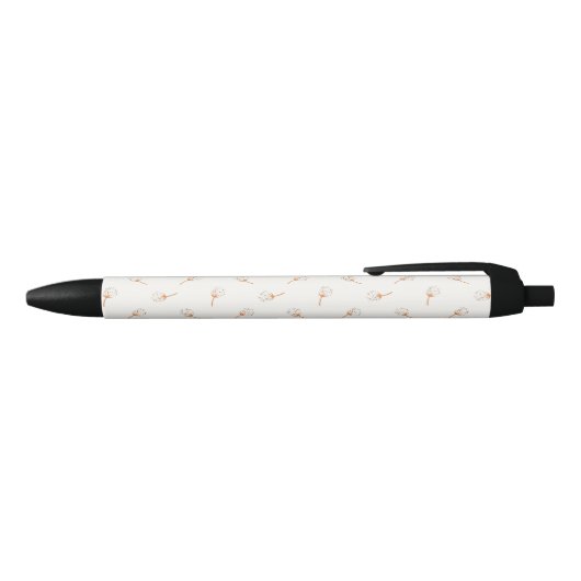 Cute Polka Dot Flower Pattern Zwarte Inkt Pen (Bovenkant)