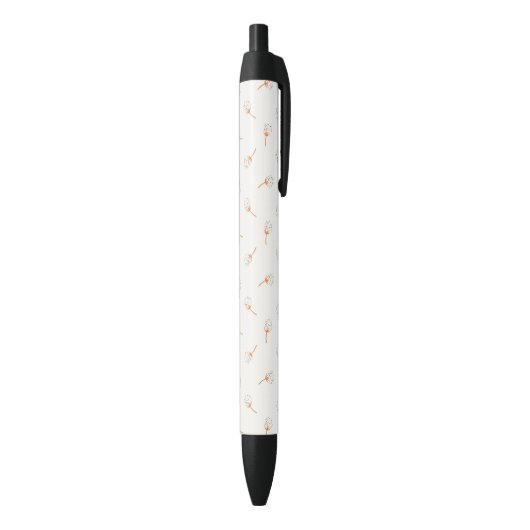 Cute Polka Dot Flower Pattern Zwarte Inkt Pen (Achterkant (Verticaal))
