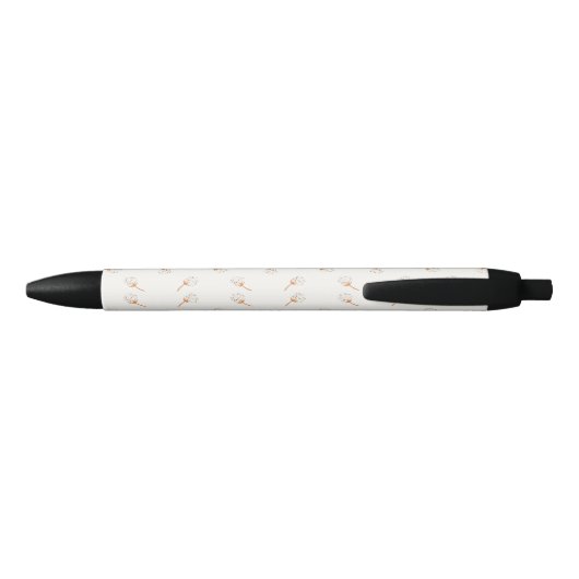 Cute Polka Dot Flower Pattern Zwarte Inkt Pen (Achterkant)
