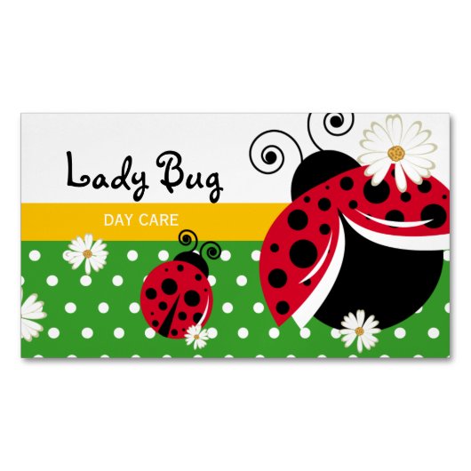 Cute Polka Dot Lady Bug Magnetisch Visitekaartje (Voorkant)