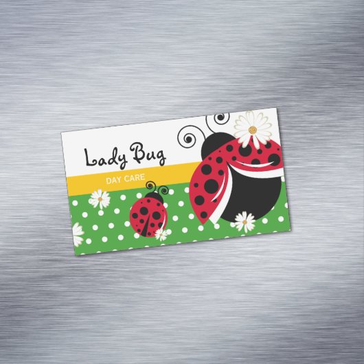 Cute Polka Dot Lady Bug Magnetisch Visitekaartje (Voorbeeld)