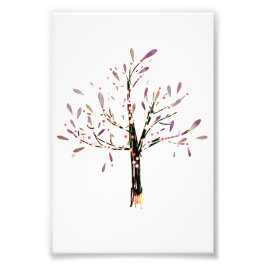 Cute Polka Dot Lavender Leaf Tree Foto Afdruk