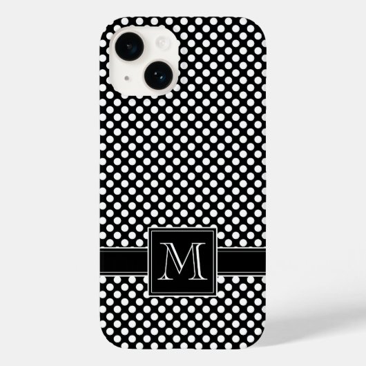 Cute Polka Dot Pattern en Monogram Case-Mate iPhone Case (Achterkant)