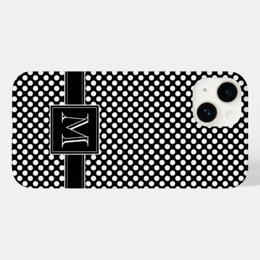 Cute Polka Dot Pattern en Monogram Case-Mate iPhone Case (Achterkant (horizontaal))