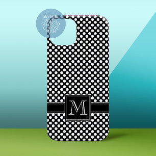 Cute Polka Dot Pattern en Monogram Case-Mate iPhone 14 Hoesje
