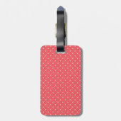 Cute Polka Dot Pattern Personalized Girly Bagagelabel (Achterkant verticaal)