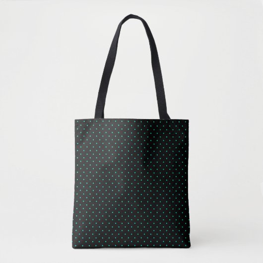 Cute Polka Dot Pattern Simple Moderne Blauwgroen B Tote Bag (Voorkant)