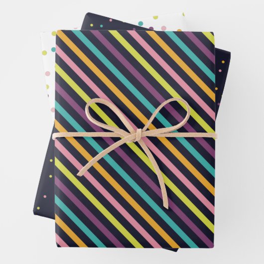 Cute Polka Dot Wrapping Paper Flat Sheet Set 3 (In situ)