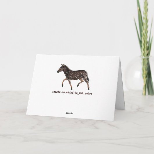 Cute Polka Dot Zebra Kaart (Achterkant)