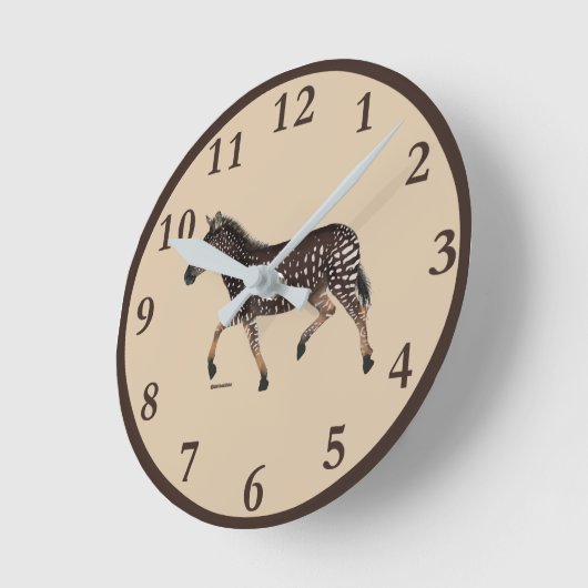 Cute Polka Dot Zebra  Ronde Klok (Hoek)