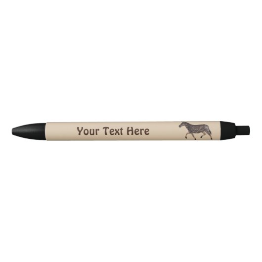 Cute Polka Dot Zebra Zwarte Inkt Pen (Voorkant)