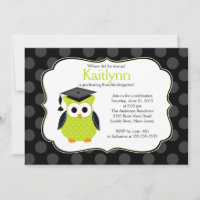 Cute Polka Dots Afstudeerder Owl Girl Afstuderen