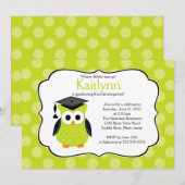 Cute Polka dots Afstudeerder Owl Girl Boy Afstuder Kaart (Voorkant / Achterkant)