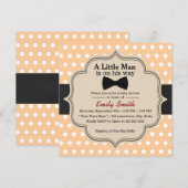 Cute Polka Dots Bow Stropdas Little Man Baby showe Kaart (Voorkant / Achterkant)