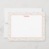 Cute Polka Dots Colorful Girly Stationery Notitiekaartje (Voorkant)