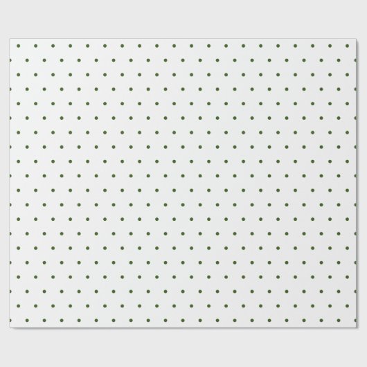 Cute polka dots l Green and white l Birthday Cadeaupapier (Vlak)