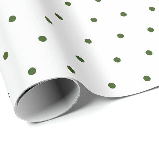 Cute polka dots l Green and white l Birthday Cadeaupapier (Rol Hoek)