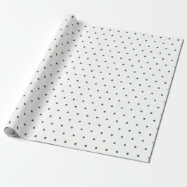 Cute polka dots l Groen en wit l Verjaardag Cadeaupapier