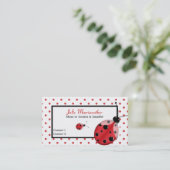 Cute Polka Dots & Ladybug Mammie Calling Card Contactkaartje (Staand voorkant)
