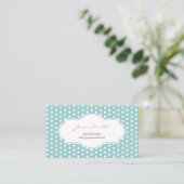 Cute Polka Dots Mint Blue mama Contactkaartje (Staand voorkant)