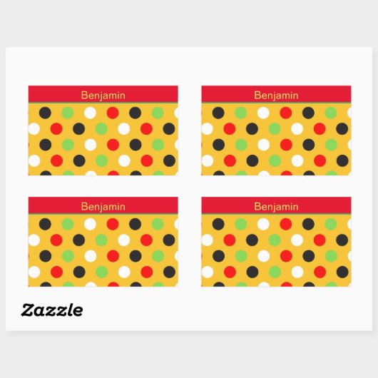 Cute Polka Dots Rechthoekige Sticker (Vel)