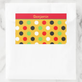 Cute Polka Dots Rechthoekige Sticker (Tas)