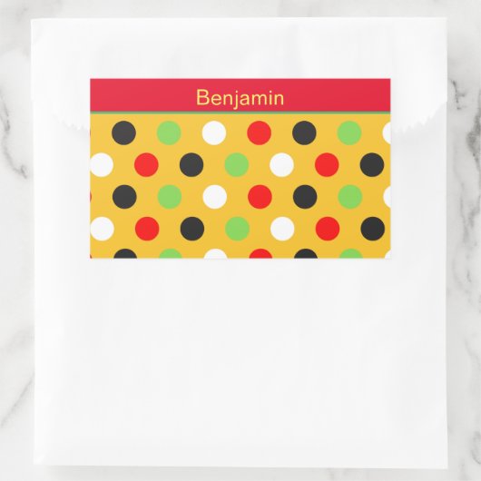 Cute Polka Dots Rechthoekige Sticker (Tas)