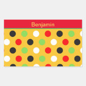 Cute Polka Dots Rechthoekige Sticker (Voorkant)