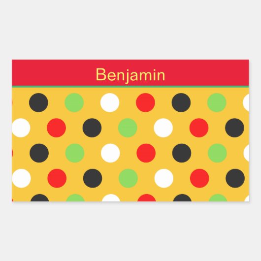 Cute Polka Dots Rechthoekige Sticker (Voorkant)