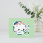 Cute Polka-paddenstoel met bubbelpijp Briefkaart (Staand voorkant)