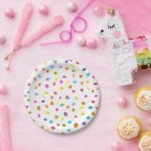 Cute polka stipt regenboogmeisje papieren bordje (Feest)