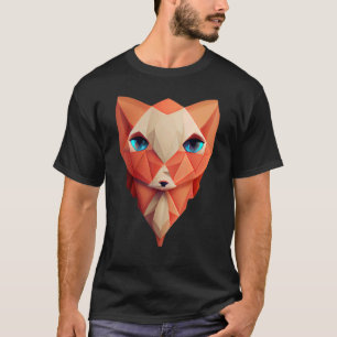Cute Polygon Fox Head Dier met laag poly T-shirt