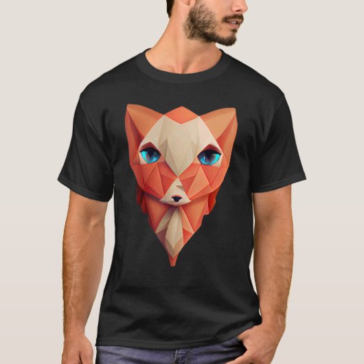 Cute Polygon Fox Head Dier met laag poly T-shirt (Voorkant)