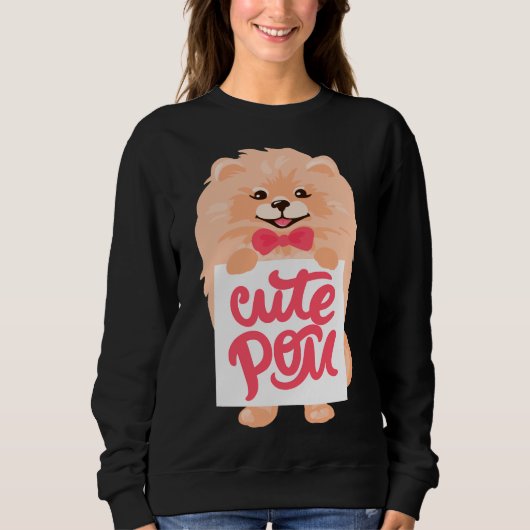 Cute Pom Fluffy Cream Pomeranian Dog Trui (Voorkant)