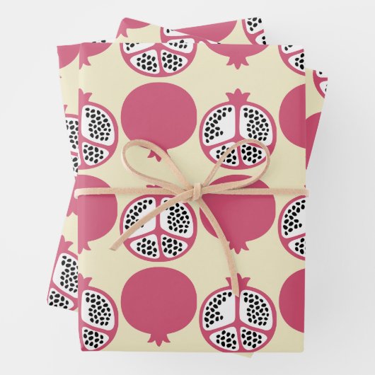 Cute Pomegranate Wrapping Paper (In situ)
