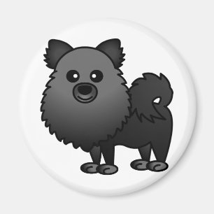 Cute Pomeranian Cartoon - zwart Magneet