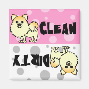 Cute Pomeranian Clean/Dirty Dishwasher Magnet
