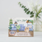 Cute Pomeranian Cozy New Home Moving      Aankondigingskaart (Staand voorkant)