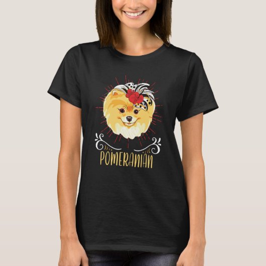Cute Pomeranian Delightful Cheerful Animal T-shirt (Voorkant)