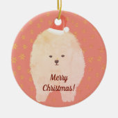 Cute Pomeranian Dog Ceramic Ornament (Voorkant)